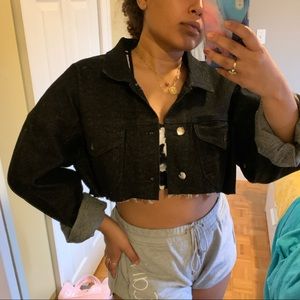 Vitaly black cropped denim jacket